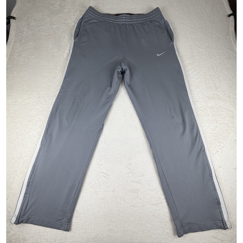 Nike Y2K Basketball Warm Up‎ Pants Mens M Gray Side Stripe Ankle Zip Athletic